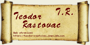 Teodor Rastovac vizit kartica